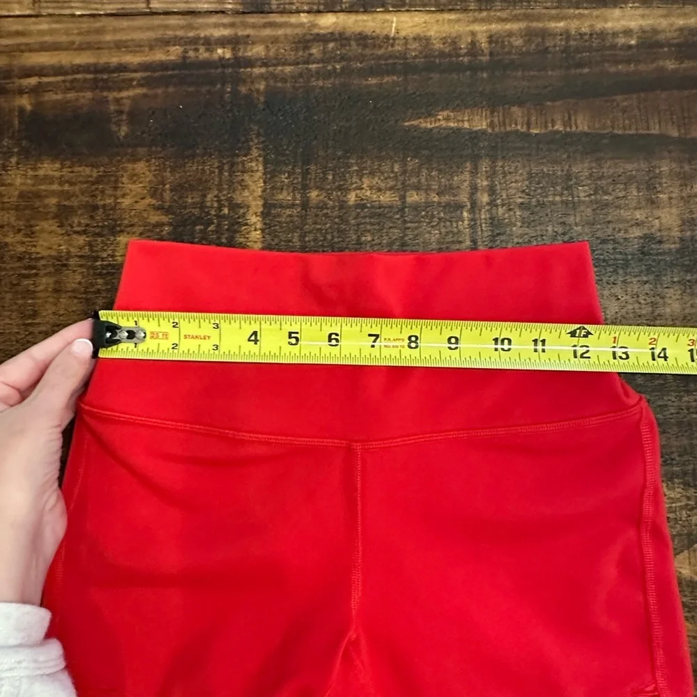 ALO Yoga Red Ribbed Moto High-Waist Leggings